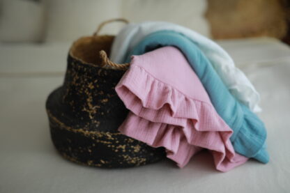 Zirbenbaby Musselin-Bindedecke mit Kanarienvogel – Bild 9